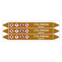 Značení potrubí, cyklohexan,3 ks, 355 × 37 mm